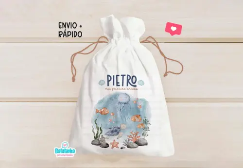 Saquinho Personalizado Fundo do Mar