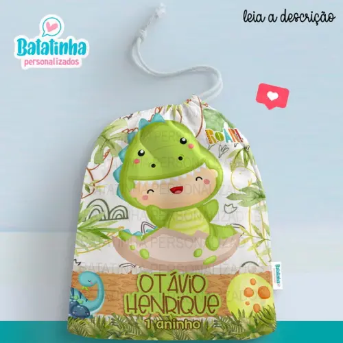 Sacolinha / Saquinho Surpresa - Dinossauro Baby