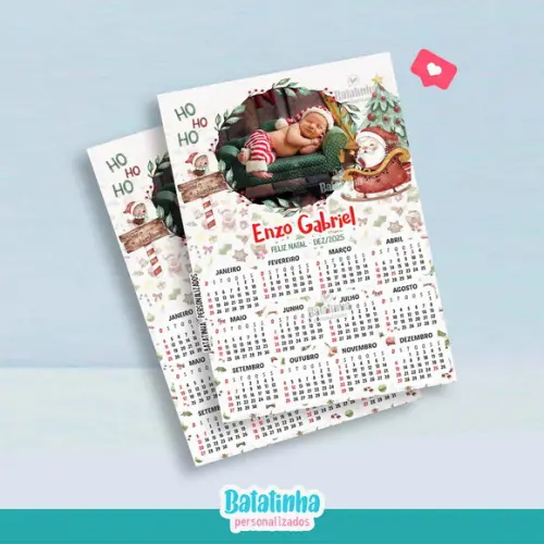 Imã de Geladeira Natal - Calendário 2025