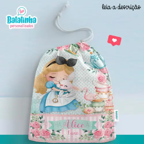 Sacolinha / Saquinho Surpresa - Alice no País das Maravilhas