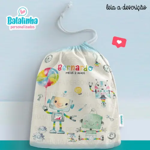 Sacolinha / Saquinho Surpresa - Robô Cute