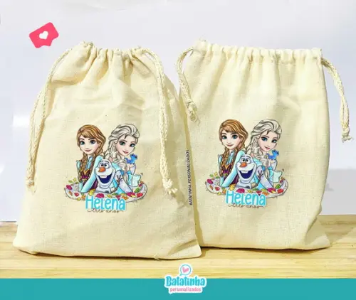 Saquinho Algodão Personalizado Frozen