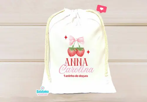 Saquinho Personalizado Morango 15x20cm