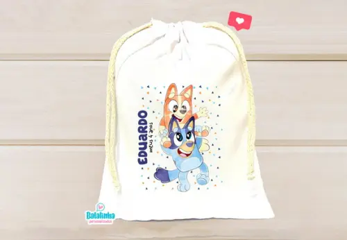 Saquinho Personalizado Bluey 15x20cm