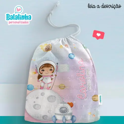 Sacolinha / Saquinho Surpresa - Astronauta Menina