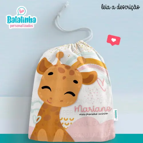 Sacolinha / Saquinho Surpresa - Girafa /girafinha Cute