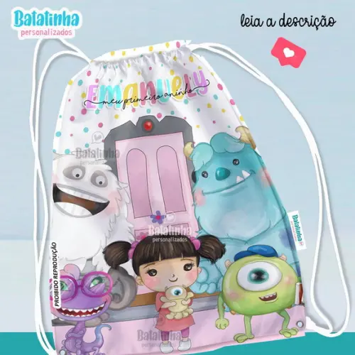 Mochila Saco - Monstros Sa