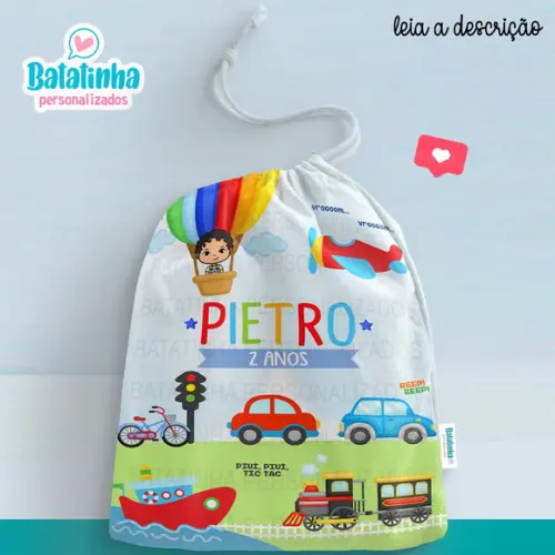 Sacolinha / Saquinho Surpresa - Meios de Transporte