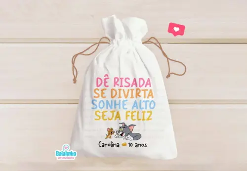 Saquinho Personalizado Lembrancinha Tom e Jerry