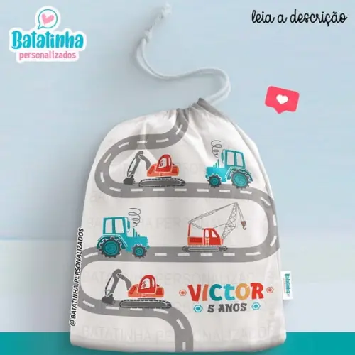 Sacolinha / Saquinho Surpresa - Trator / Construtor
