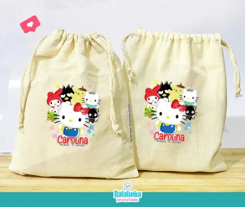 Saquinho Algodão Hello Kitty