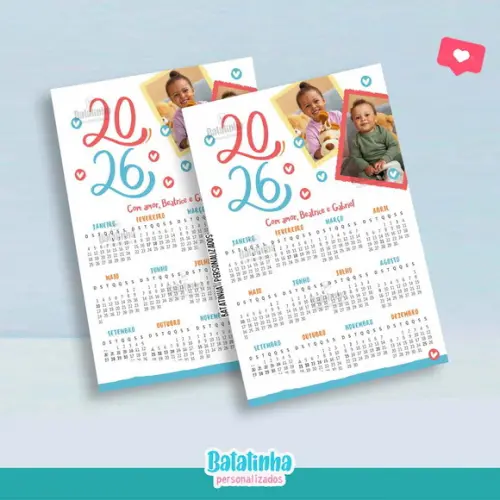 Imã de Geladeira - Calendário 2026