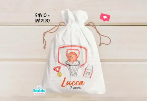 Saquinho Personalizado Basquete