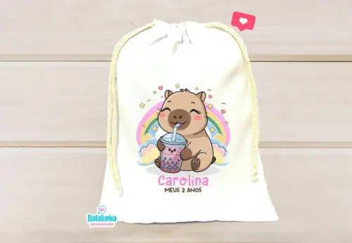 Saquinho Personalizado Capivara 15x20cm