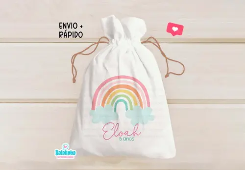 Saquinho Personalizado Arco Íris