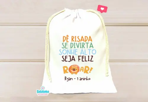 Saquinho Personalizado Leão 15x20cm