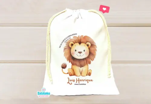 Saquinho Personalizado Leão 15x20cm