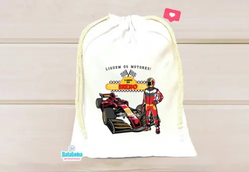 Saquinho Personalizado Corrida / Fórmula 1 15x20cm
