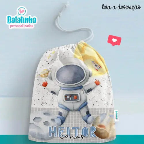 Saquinho Astronauta 20x28cm