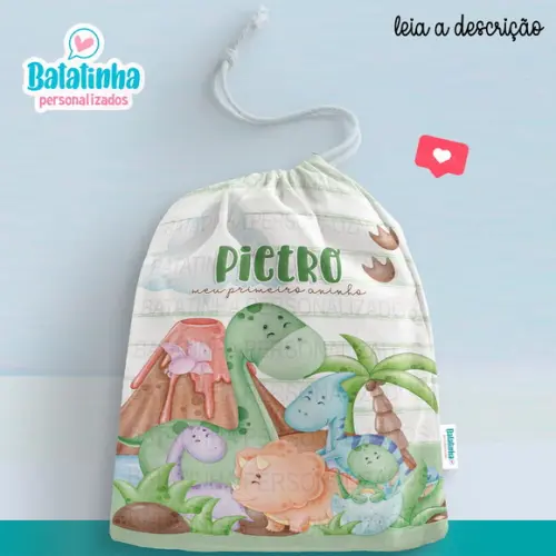 Sacolinha / Saquinho Surpresa - Dinossauro Cute