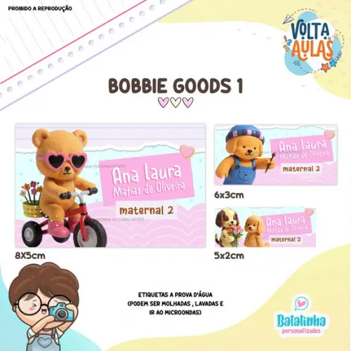 Etiqueta Escolar à Prova D'agua - Boobie Goods