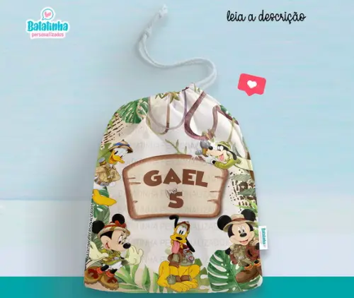 Saquinho Lembrancinha Safari do Mickey