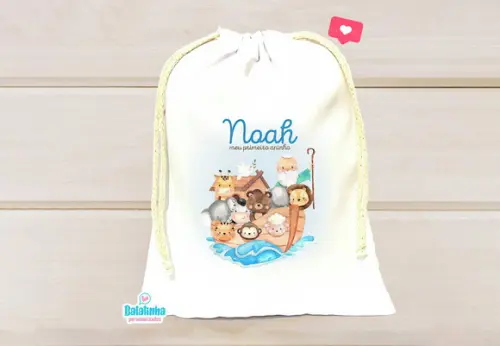 Saquinho Personalizado Arca de Noé 15x20cm
