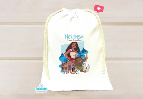 Saquinho Personalizado Moana 15x20cm