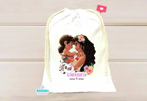 Saquinho Personalizado Moana 15x20cm