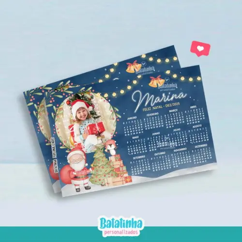 Imã de Geladeira Natal - Calendário 2026