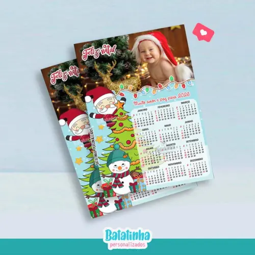 Imã de Geladeira Natal - Calendário 2026