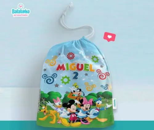 Saquinho Lembrancinha Turma do Mickey