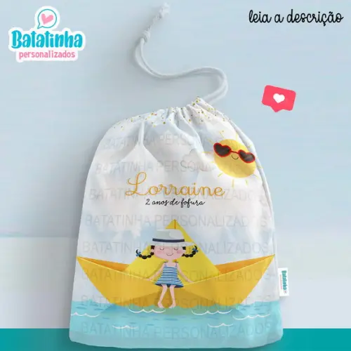 Sacolinha / Saquinho Surpresa - Barquinho de Papel