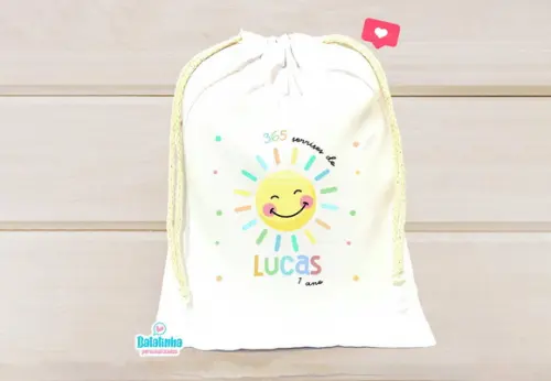 Saquinho Personalizado 365 Sorrisos 15x20cm
