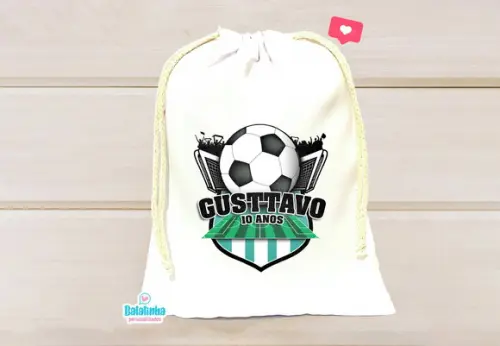 Saquinho Personalizado Futebol 15x20cm