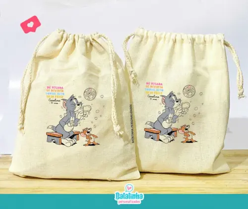 Saquinho de Algodão Tom e Jerry