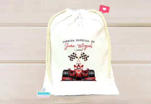 Saquinho Personalizado Corrida / Fórmula 1 15x20cm
