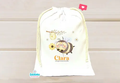 Saquinho Personalizado Abelha 15x20cm