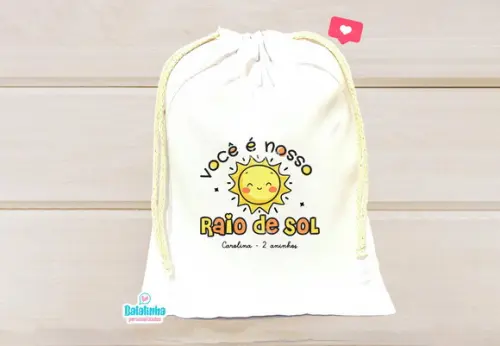 Saquinho Personalizado Raio de Sol 15x20cm