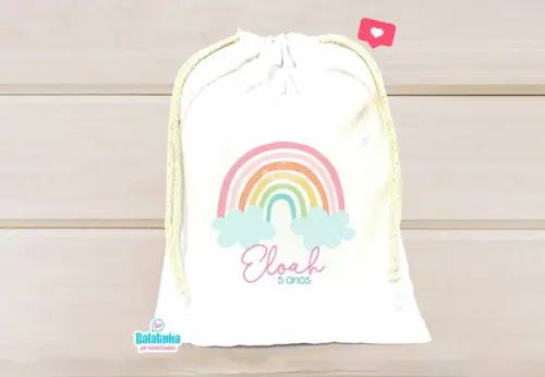Saquinho Personalizado Arco Íris 15x20cm