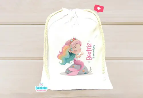 Saquinho Personalizado Sereia 15x20cm