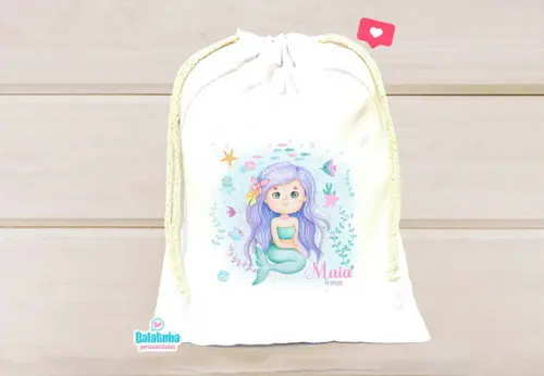 Saquinho Personalizado Sereia 15x20cm