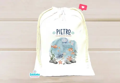 Saquinho Personalizado Fundo do Mar 15x20cm