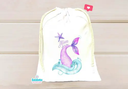 Saquinho Personalizado Sereia 15x20cm