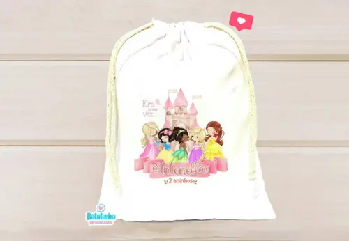 Saquinho Personalizado Princesas 15x20cm