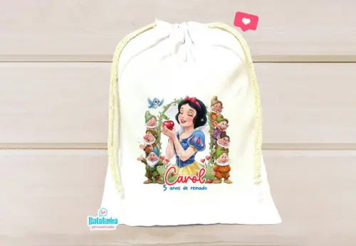 Saquinho Personalizado Branca de Neve 15x20cm