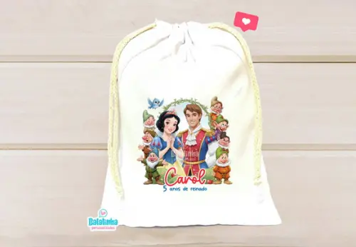 Saquinho Personalizado Branca de Neve 15x20cm