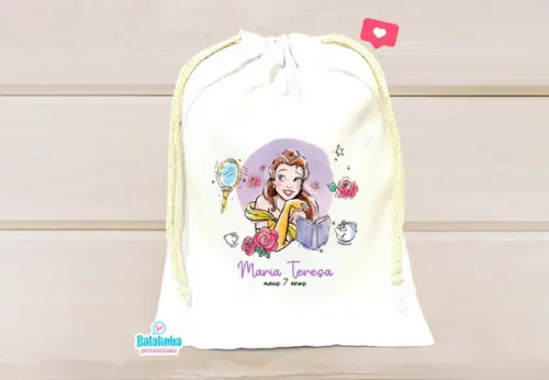 Saquinho Personalizado Bela e a Fera 20x28cm