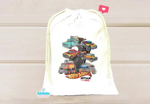 Saquinho Personalizado Hot Wheels 15x20cm