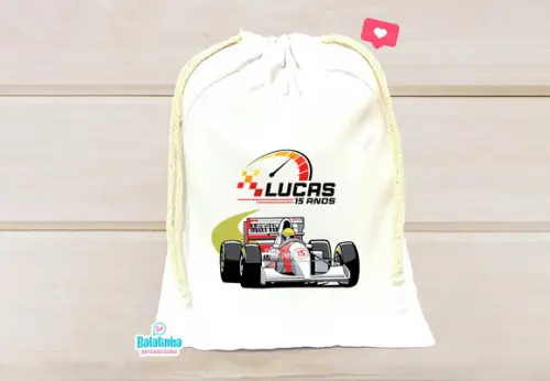 Saquinho Personalizado Corrida / Fórmula 1 15x20cm